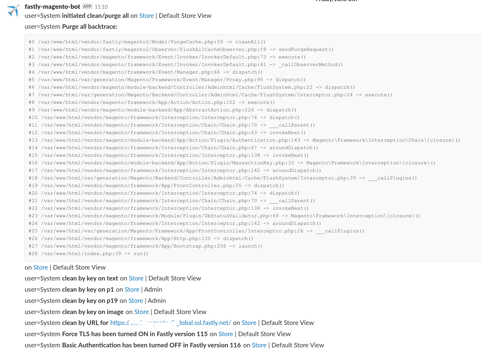 Example notifications